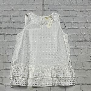 NWT Maeve Anthropologie Eyelet Beaded Top Blouse XS